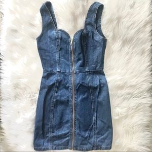 Honey Punch Denim Zip Up Dress